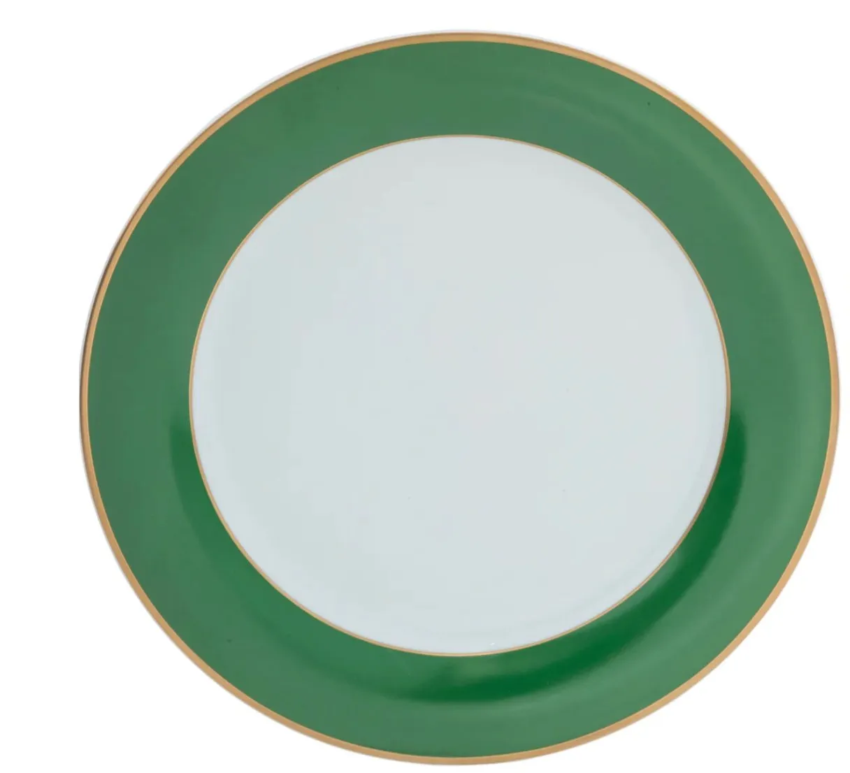 Ultra-White ColorSheen Emerald Green Gold Charger Plate