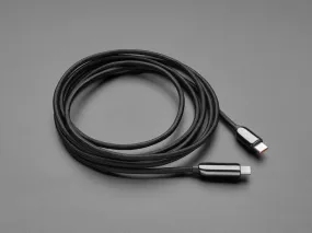 USB C to USB C Cable w/ 100W Watt Display - 2 meter Black Woven