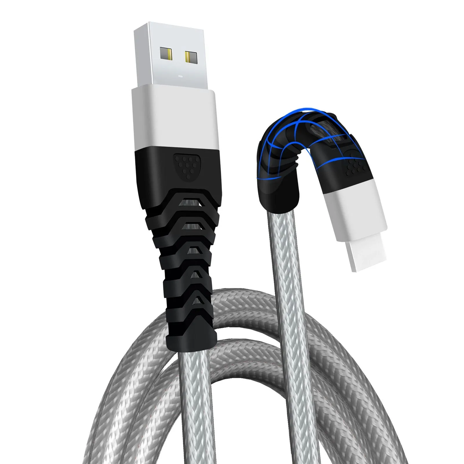 USB iPhone Charger Cable 2M Pack of 3 Braided Lightning Charging Cable Heavy Duty Quick Charger