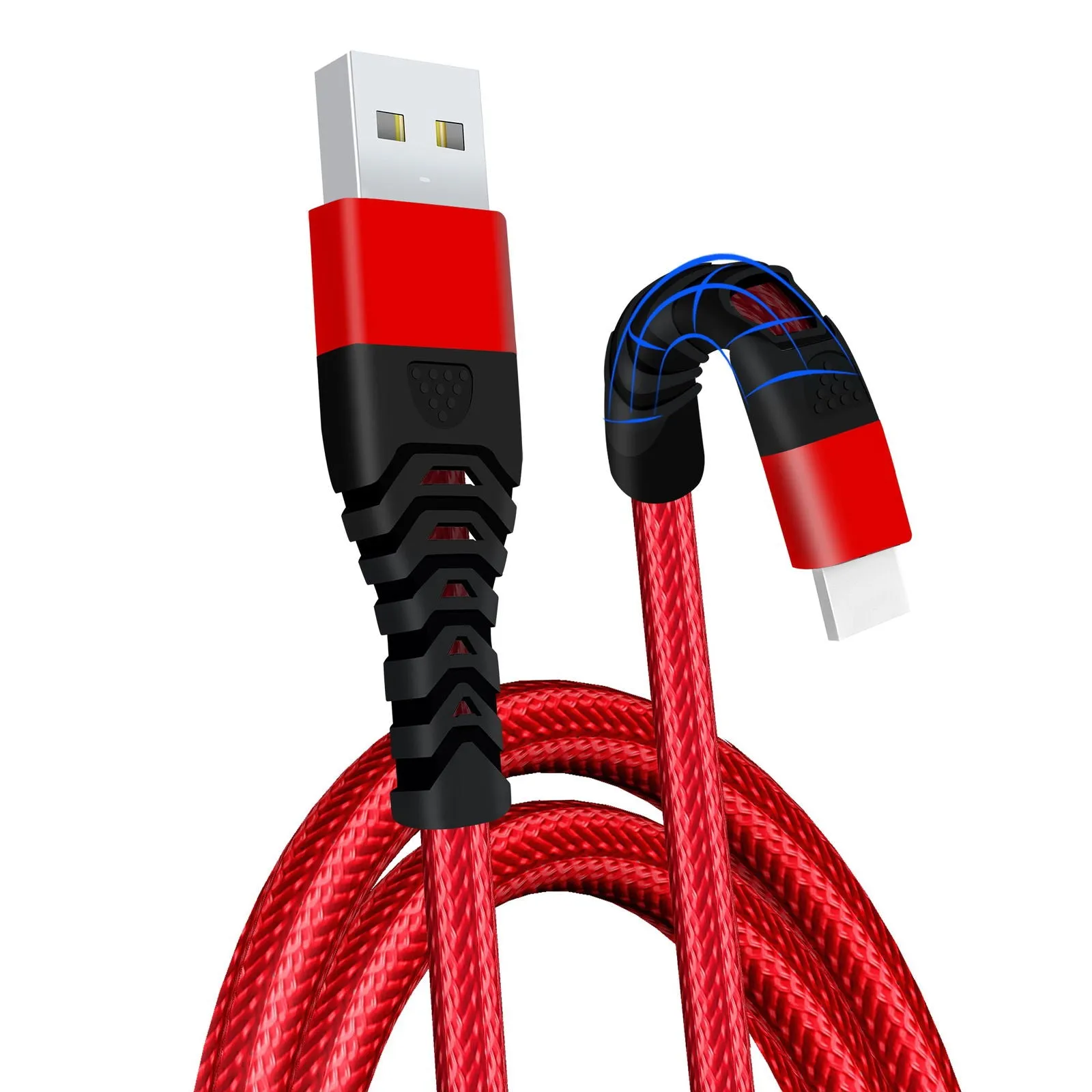 USB iPhone Charger Cable 2M Pack of 3 Braided Lightning Charging Cable Heavy Duty Quick Charger