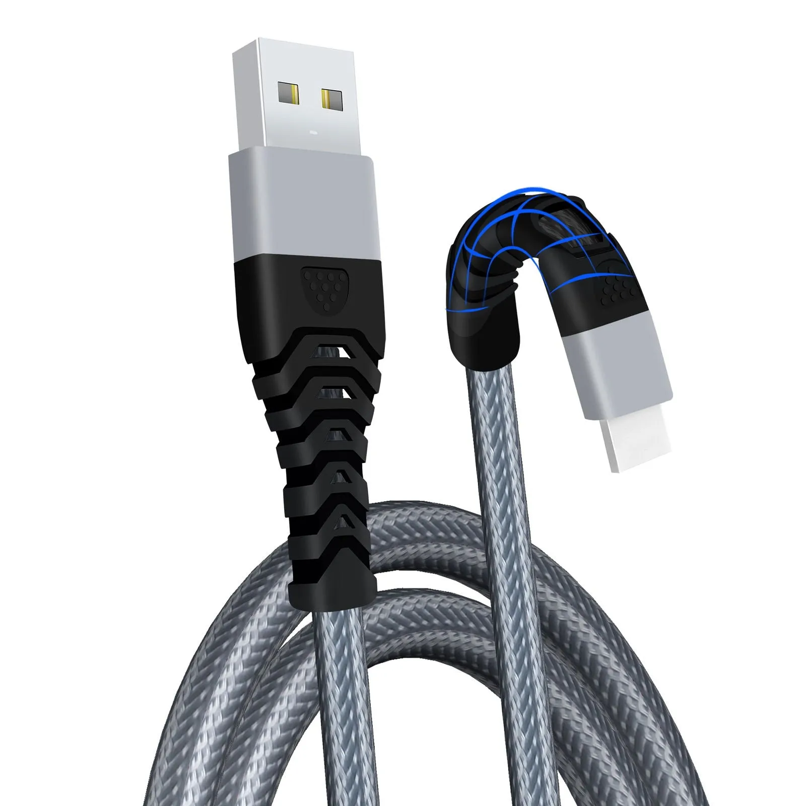 USB iPhone Charger Cable 2M Pack of 3 Braided Lightning Charging Cable Heavy Duty Quick Charger