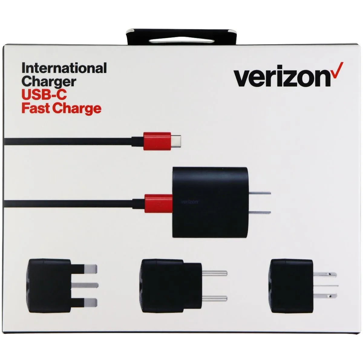 Verizon International Charger USB-C Fast Charge Kit for UK, Europe, & Asia