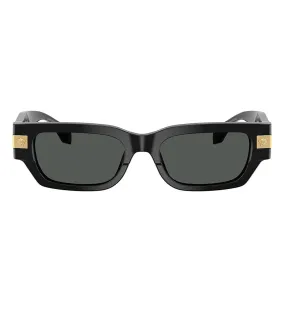 Versace Women's Dark Grey Rectangular Sunglasses