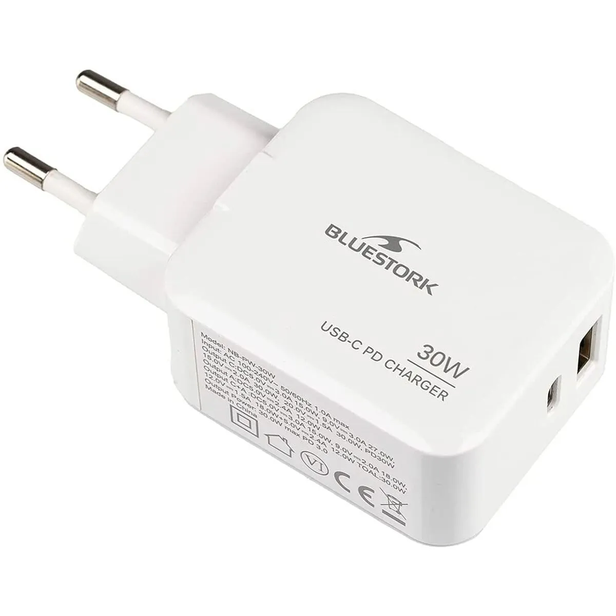 Wall Charger Bluestork PW-NB-30-C-A White