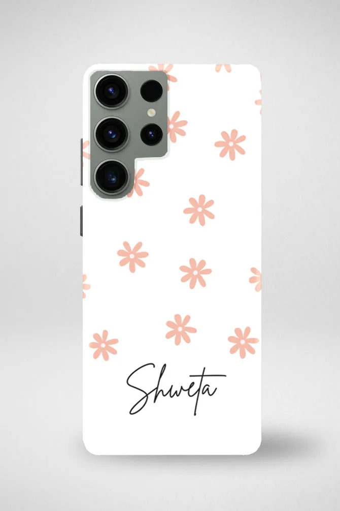 White Floral Customized Hard Mobile Case - iPhone, Samsung, OnePlus & Xiaomi