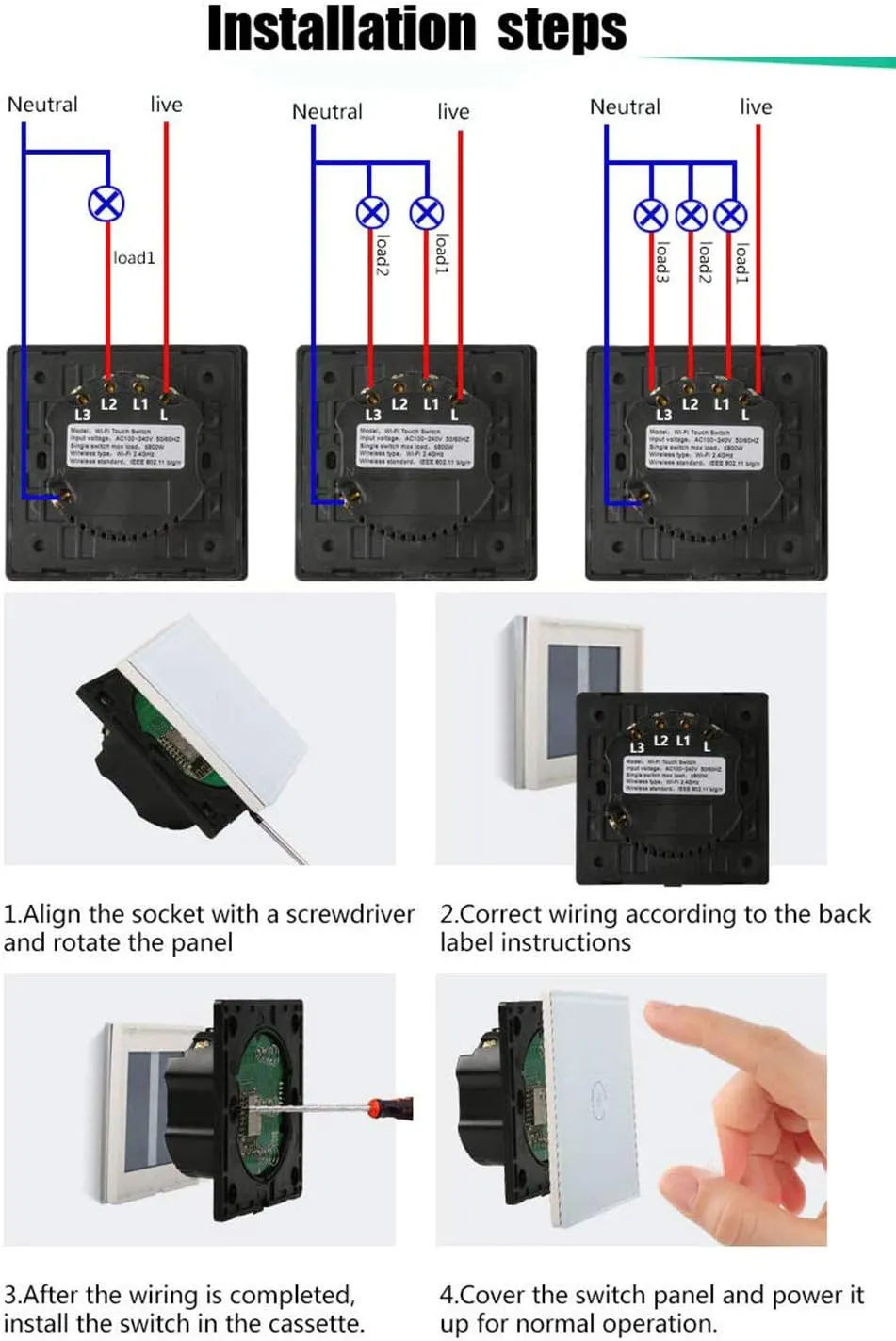 Wi-Fi Touch Smart Remote Control Light Switches Xf-0155