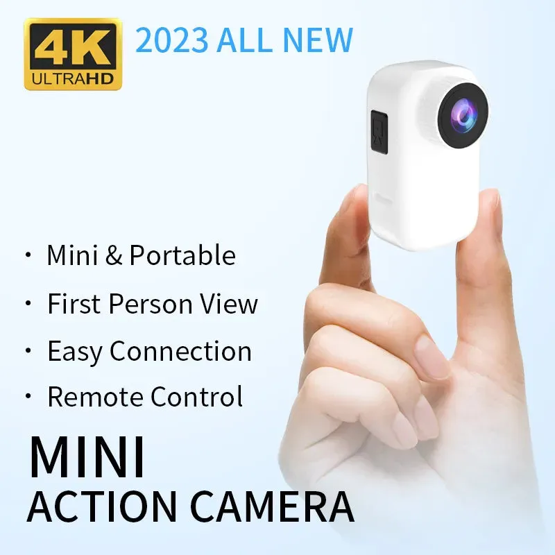 WIFI 4K HD Thumb Action Camera with Magnetic Back Clip Anti-shake Pocket Camera HD Sports Camera