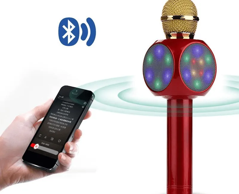 Wireless Bluetooth Microphone Karaoke With LED Light WS-1816