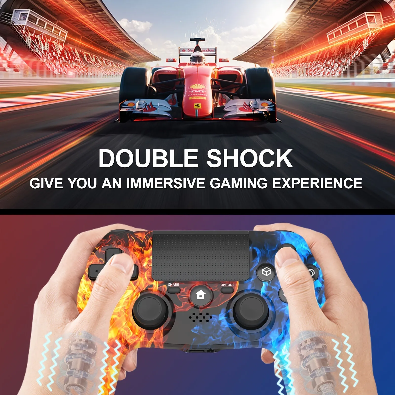 Wireless PS4 Remote Gamepad with Dual Vibration and Multi-Platform Compatibility