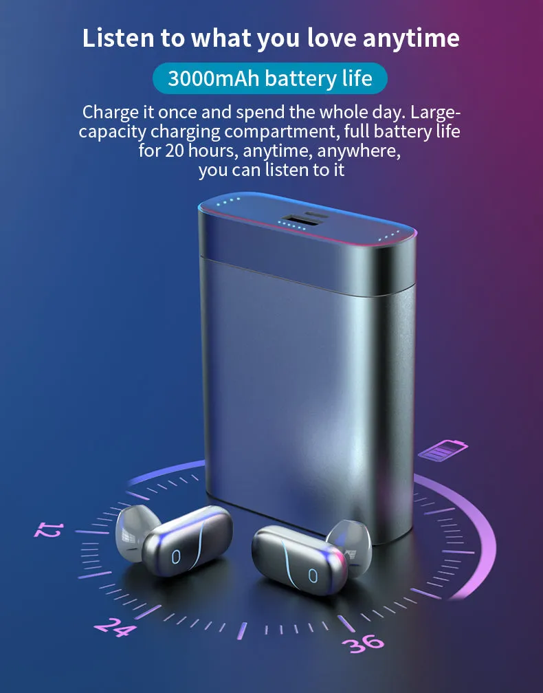 Wireless Touch Control Power Bank Earphone