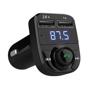 X8 Car Bluetooth FM Transmitter Kit with QC 3.0 Hands-Free Dual USB Rapid Fast Charger