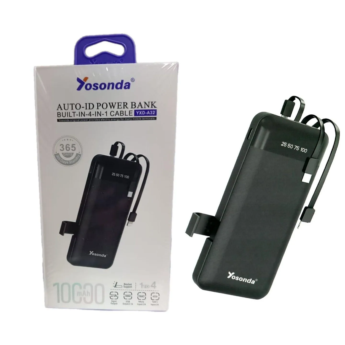 Yosonda 4 In 1 Cable Power Bank 10000mAh YXD-A32